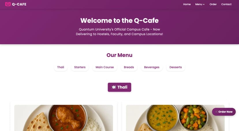 Q-Cafe project screenshot